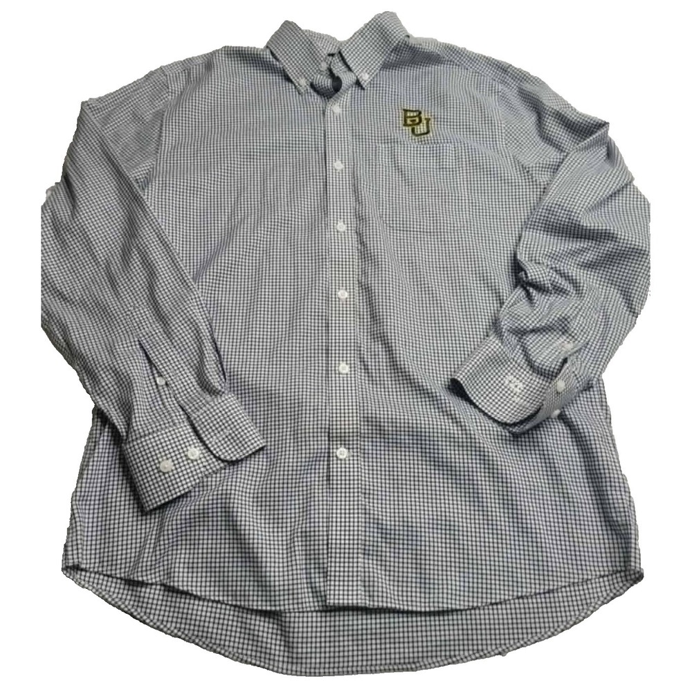 Cutter & Buck Baylor Bears Long Sleeve Button Down Shirt Men's Small Black White